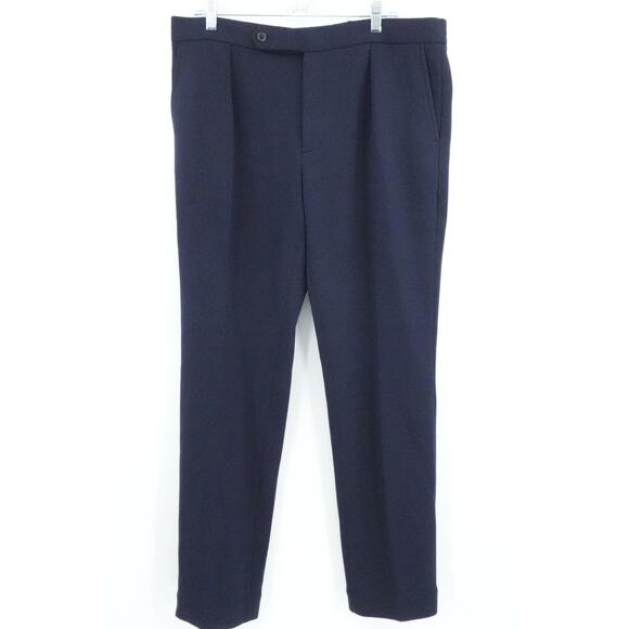 Polo Ralph Lauren Pants Mens 38x32 Navy Aviator Classics Pleated Elastic Waist - Picture 1 of 15